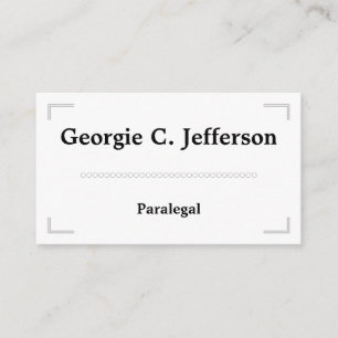 Tarjeta de visita elegante y mínima del Paralegal
