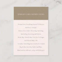 Tarjeta De Visita Elegante y minimalista cuidado de joyas de Rubor K