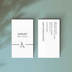 Tarjeta De Visita Elegante y minimalista estilo de cabello blanco ne