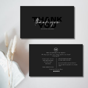 Tarjeta De Visita Elegante y moda en blanco y negro gracias