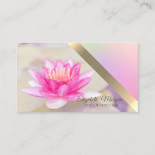 Tarjeta De Visita Elegante y moderna instructora de yoga de flor de 