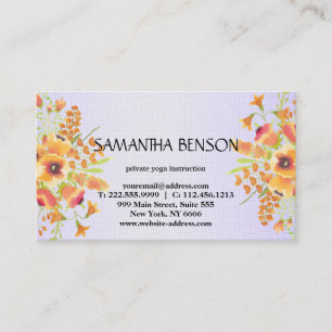 Tarjeta De Visita Elegante y moderno acuarela ilustracion floral yog