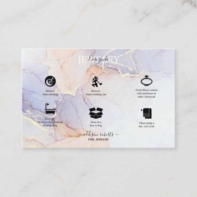 Tarjeta De Visita Elegante y moderno acuarela Joyería Verde (Anverso)