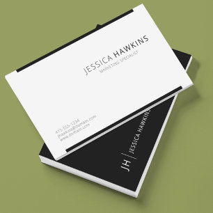 Tarjeta De Visita Elegante y moderno bloque negro Noir profesional