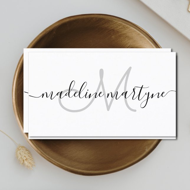Tarjeta De Visita Elegante y moderno código QR de escritura Signatur (Subido por el creador)
