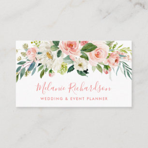 Tarjeta De Visita Elegante y moderno color rosa Rubor verde