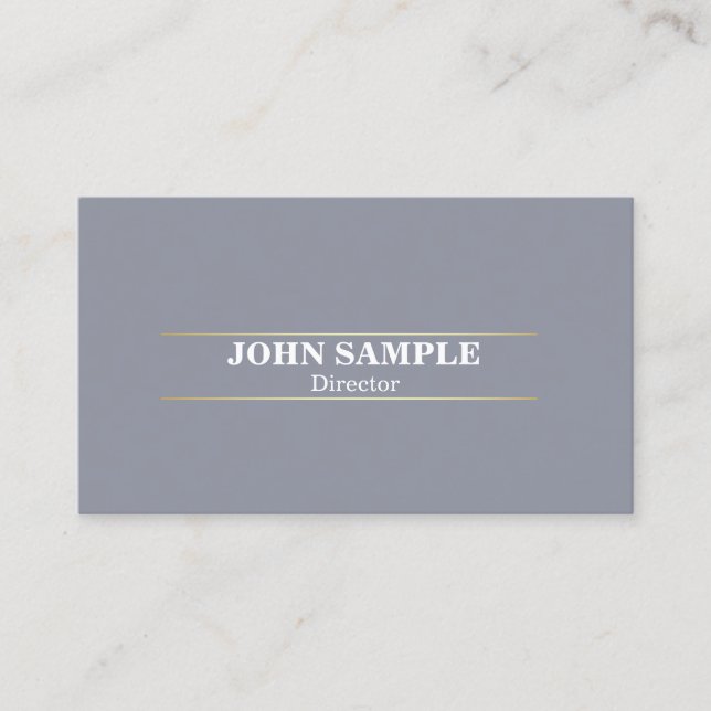 Tarjeta De Visita Elegante y moderno diseño profesional Gray Gold (Anverso)