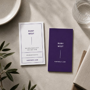 Tarjeta De Visita Elegante y moderno Dusky Purple Modern Minimal