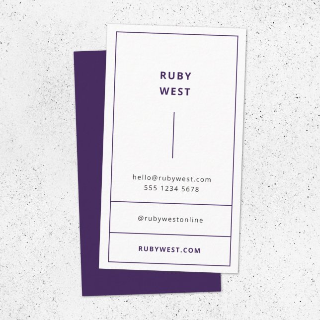Tarjeta De Visita Elegante y moderno Dusky Purple Modern Minimal (Subido por el creador)