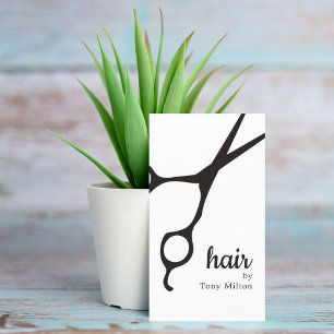 Tarjeta De Visita Elegante y moderno estilo de cabello blanco negro
