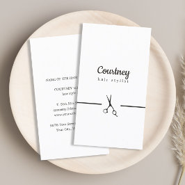 Tarjeta De Visita Elegante y moderno estilo de cabello blanco negro