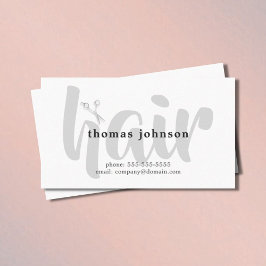 Tarjeta De Visita Elegante y moderno estilo de cabello blanco y gris