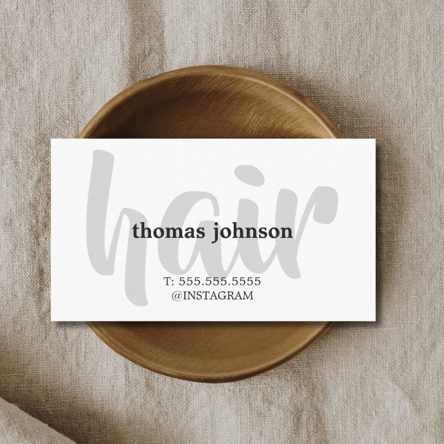 Tarjeta De Visita Elegante y moderno estilo de cabello blanco y gris (Subido por el creador)