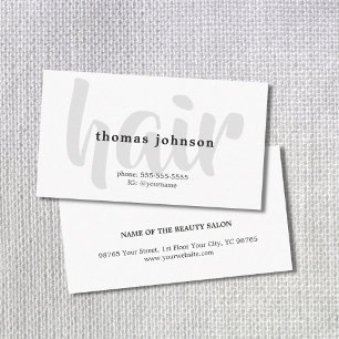 Tarjeta De Visita Elegante y moderno estilo de cabello blanco y gris