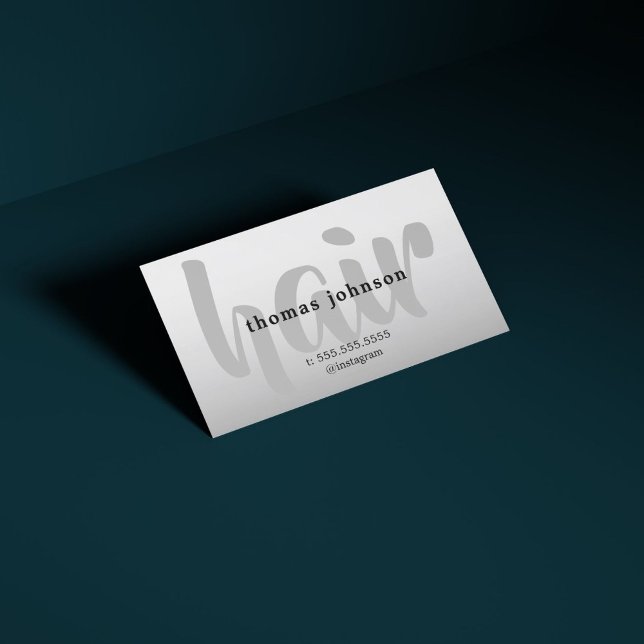 Tarjeta De Visita Elegante y moderno estilo de pelo blanco grisáceo  (Subido por el creador)