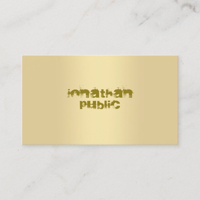 Tarjeta De Visita Elegante y moderno Faux Gold Elegant Top Template (Anverso)