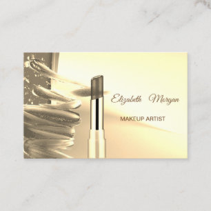 Tarjeta De Visita Elegante y moderno Faux Gold ,Lipstick