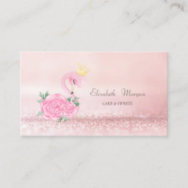 Tarjeta De Visita Elegante y moderno Flamingo Bokeh Cake Sweets