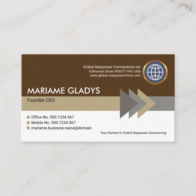 Tarjeta De Visita Elegante y moderno Fundador de stripe (Anverso)