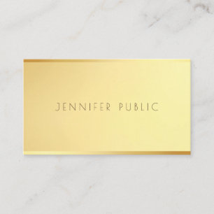 Tarjeta De Visita Elegante y moderno Glamour Gold de plantilla Minim