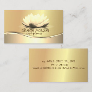 Tarjeta De Visita Elegante y moderno Gold Lotus
