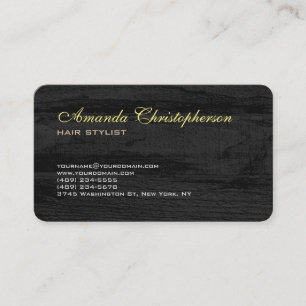 Tarjeta De Visita Elegante Y Moderno Gris Wood Hair Elegante