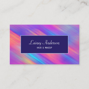 Tarjeta De Visita Elegante y moderno groovy rosa azul púrpura neón