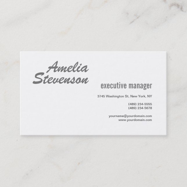 Tarjeta De Visita Elegante y moderno guión plano contemporáneo (Anverso)