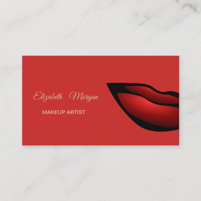 Tarjeta De Visita Elegante y moderno Lips Rojas Profesionales (Anverso)