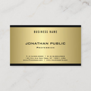 Tarjeta De Visita Elegante y moderno look Gold Aspecto de lujo Guay