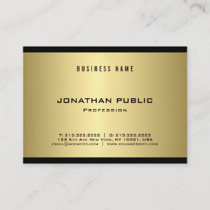 Tarjeta De Visita Elegante y moderno look Gold Look Moderno Glam Pla