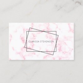 Tarjeta De Visita elegante y moderno mármol rosa y blanco