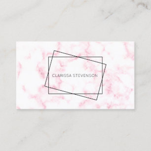 Tarjeta De Visita elegante y moderno mármol rosa y blanco