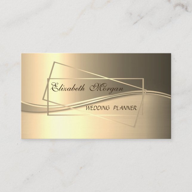 Tarjeta De Visita Elegante y moderno oro de lujo, marco (Anverso)