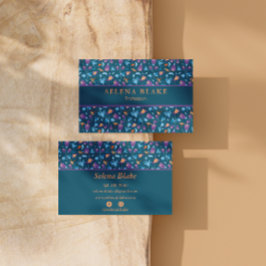 Tarjeta De Visita Elegante y moderno | Patrón floral de moda