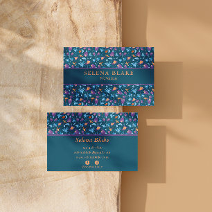 Tarjeta De Visita Elegante y moderno Patrón floral de moda