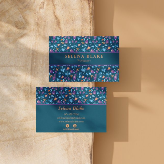 Tarjeta De Visita Elegante y moderno | Patrón floral de moda (Subido por el creador)