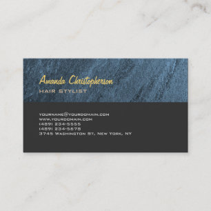 Tarjeta De Visita Elegante y moderno pelo gris azul elegante
