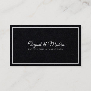 Tarjeta De Visita elegante y moderno profesor escrito a mano negro