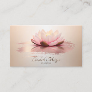 Tarjeta De Visita Elegante y moderno Rosa de Lotus con pincel de oro