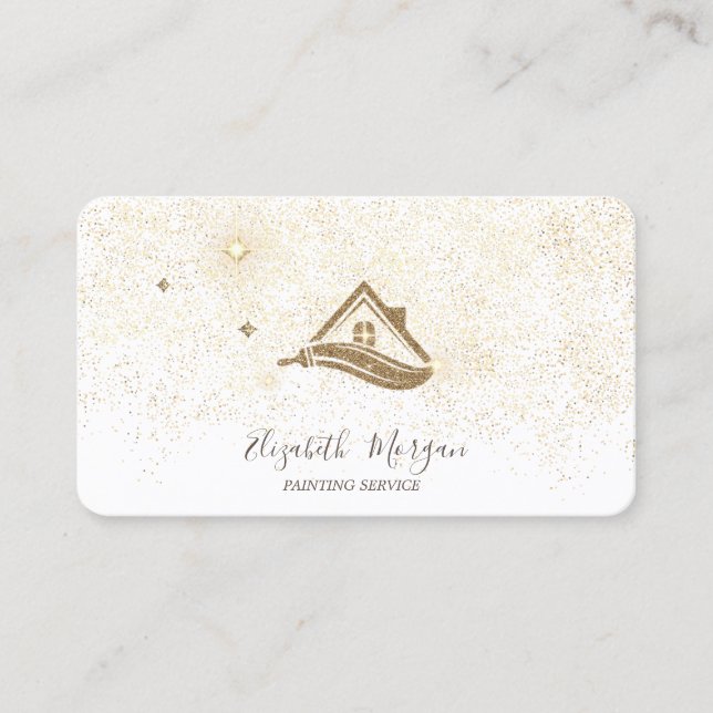 Tarjeta De Visita Elegante y moderno servicio de pintura de confeti  (Anverso)