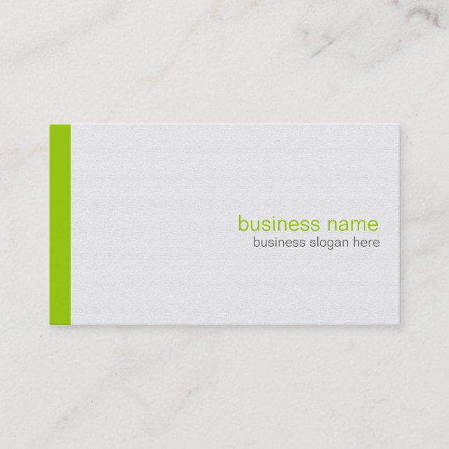 Tarjeta De Visita Elegante y moderno simple franja verde en blanco (Anverso)