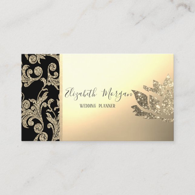 Tarjeta De Visita Elegante Y Moderno Swift Gold, Lotus (Anverso)