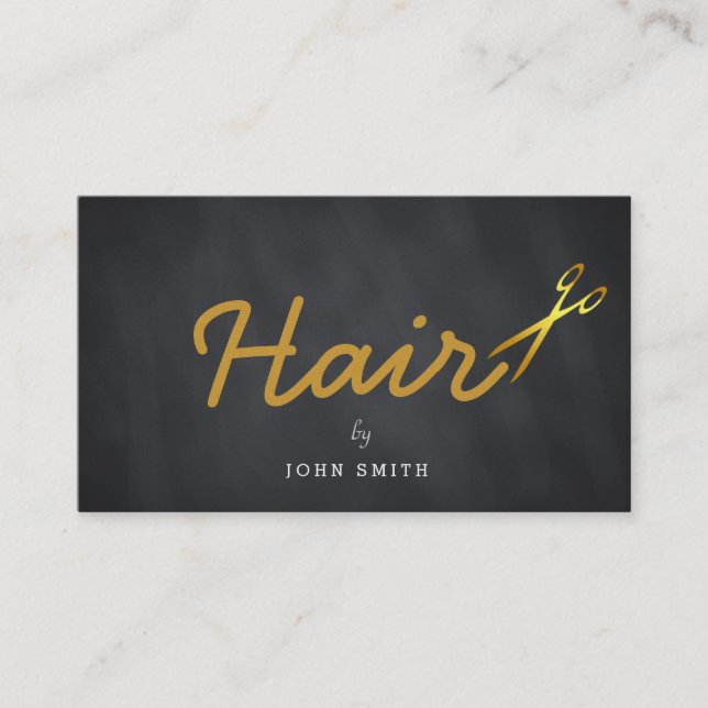 Tarjeta De Visita Elegante y moderno tablero de estilo Faux Gold Hai (Anverso)
