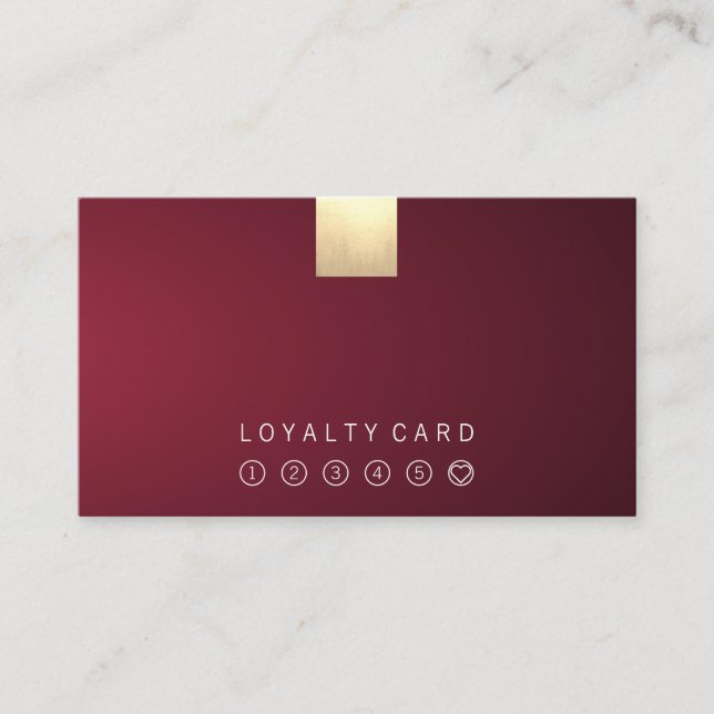 Tarjeta De Visita Elegante y moderno Wine Gradient Gold Loyalty Punc (Anverso)
