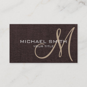 Tarjeta De Visita Elegante y oscuro aspecto de lienzo monograma