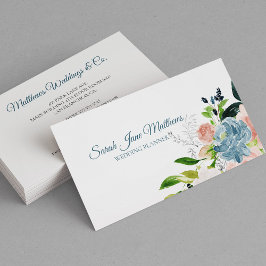 Tarjeta De Visita Elegante y polvoriento planificador de bodas peony