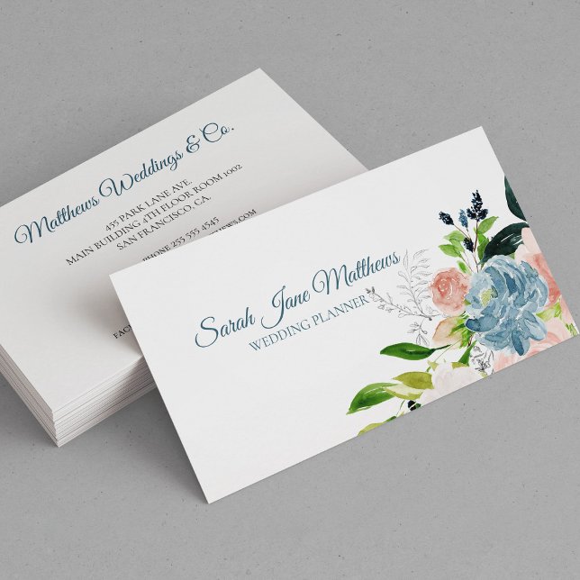 Tarjeta De Visita Elegante y polvoriento planificador de bodas peony (Subido por el creador)