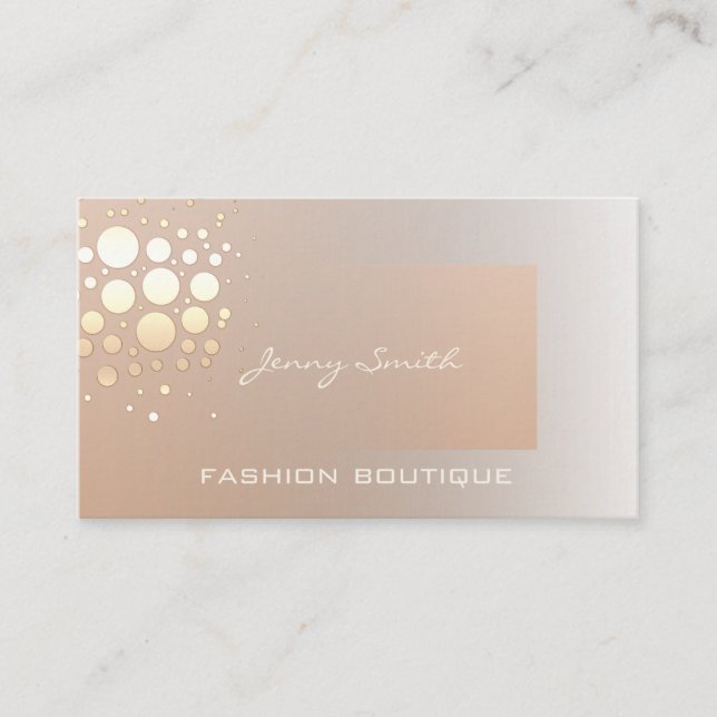 Tarjeta De Visita Elegante y profesional confeti de oro/bronce (Anverso)