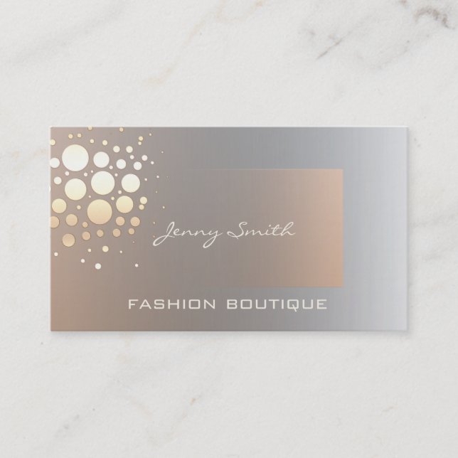 Tarjeta De Visita Elegante y profesional confeti de oro/bronce (Anverso)